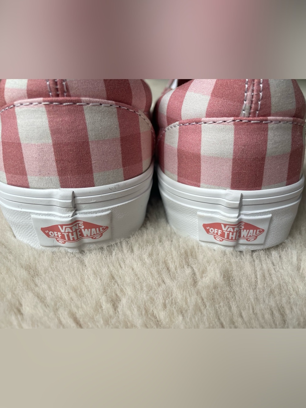 Vans | Gingham Rosette Pink & White Sneakers | 9.5 - Picture 5 of 11